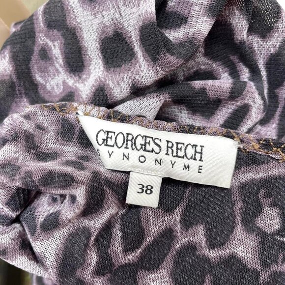 Georges Rech Grey Leopard Print Mesh Tank Top - Picture 6 of 7